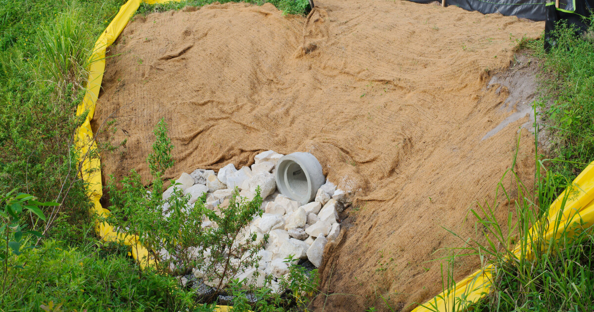 stormwater-sediment-control-basin (1) Stormwater sediment control basin with erosion prevention measures